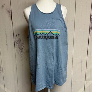 Patagonia Women’s P-6 Logo Organic Cotton Tank Top – Pastel Blue, Size Large